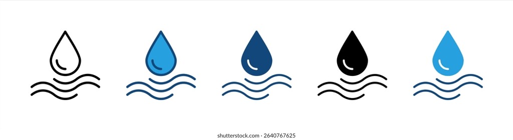 Water icon sheet multiple style collection