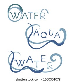 Water icon, sign, logo with wave.