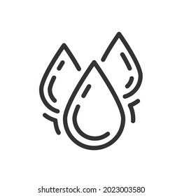 Wassersymbol in einem einfachen einzeiligen Stil einzeln auf weißem Hintergrund. Vektorgrafik