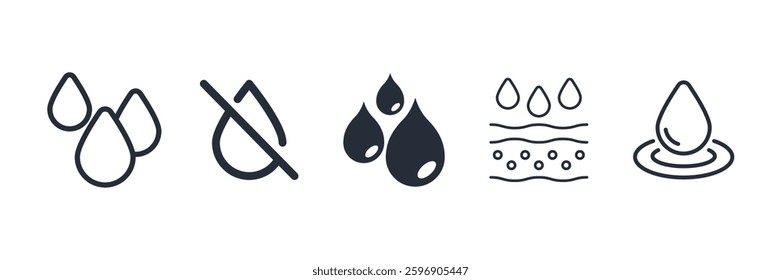 Water icon symbol vector sign isolated on white background illustration for graphic and web design