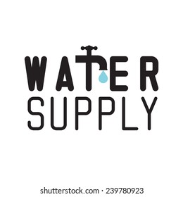 water icon with tap faucet and drop