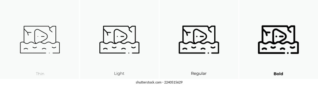 water icon. Thin, Light Regular And Bold style design isolated on white background