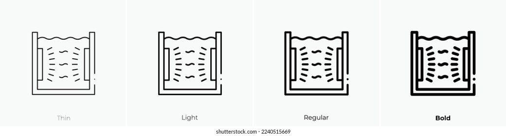 water icon. Thin, Light Regular And Bold style design isolated on white background