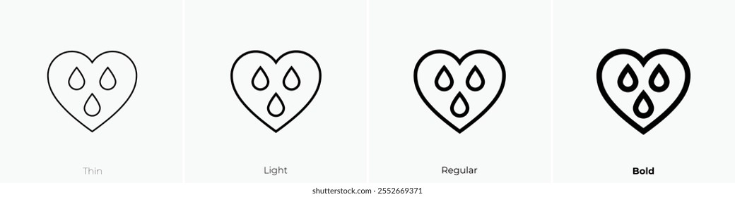 water icon. Thin, Light Regular And Bold style design isolated on white background