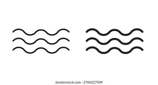 Water icon in thin stroke and flat style.