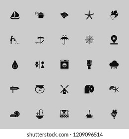 water icon. water vector icons set water well, spider web, beach direction and toilet paper