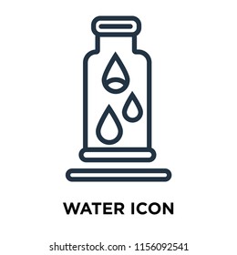 Water icon vector isolated on white background, Water transparent sign , thin symbols or lined elements in outline style