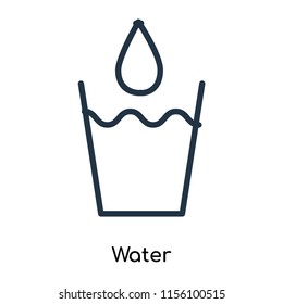 Water icon vector isolated on white background. thin symbols or lined elements in outline style