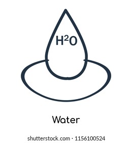 Water icon vector isolated on white background. thin symbols or lined elements in outline style
