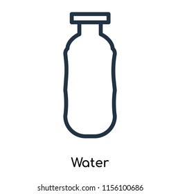 Water icon vector isolated on white background. thin symbols or lined elements in outline style