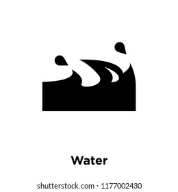 Water icon vector isolated on white background, logo concept of Water sign on transparent background, filled black symbol