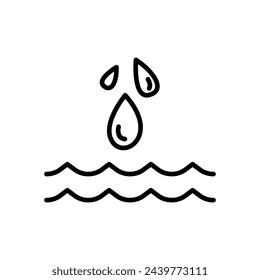 vector de icono de agua en estilo de línea