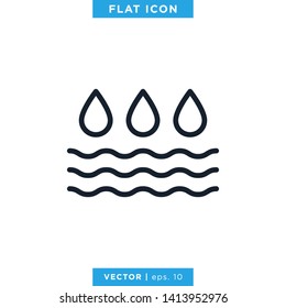 Water Icon Vector Logo Design Template. Editable Stroke