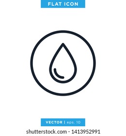 Water Icon Vector Logo Design Template. Editable Stroke