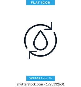 Water Icon Vector Logo Design Template. Editable Stroke