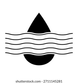 Ícone de água vetor. Sinal de ilustração de chuva. Símbolo de rega. Logotipo da Umidade. 
