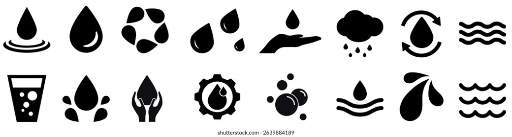 Water icon vector set. drops illustration sign collection. Water drops symbol or logo.