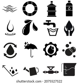 Water Icon Vector Set. Liquid Illustration Sign Collection. Purify Symbol. Pure Logo.