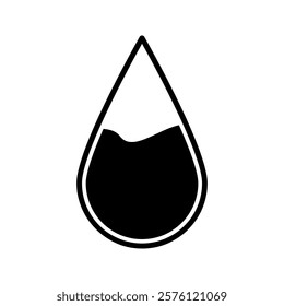 water icon vector simple black line white background