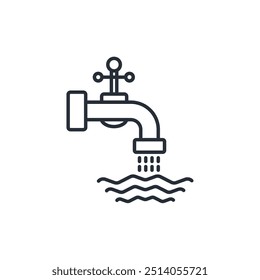 water icon. vector.Editable stroke.linear style sign for use web design,logo.Symbol illustration.