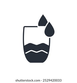 Icono de agua. Vector. Movimiento editable. signo de estilo lineal para uso Diseño web, logotipo. Ilustración de símbolo.