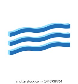 Water icon.Isometric and 3D view.
