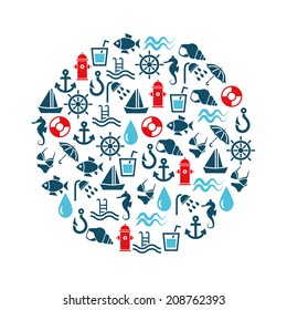 water icons in circle