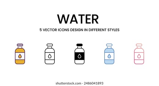 Water Icons different style vector stock illustration