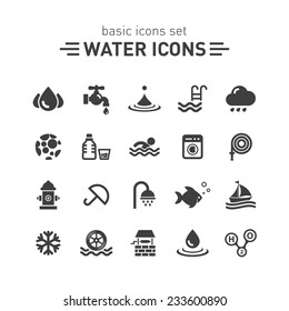 Water icons set.