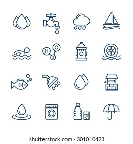 Water icons set.