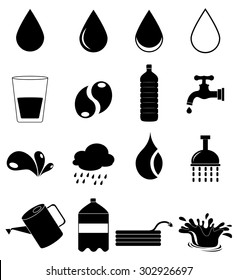 Water icons set