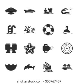 Water icons set. 