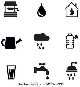 water icons set