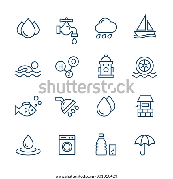 Water Icons Set Stock Vector (Royalty Free) 301010423