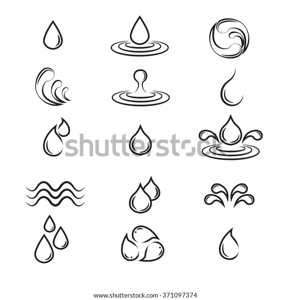 Water Icons Set Abstract Water Icons Stock Vector (Royalty Free ...