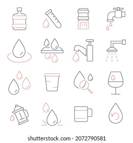 Water  icons set. Water  pack symbol vector elements for infographic web