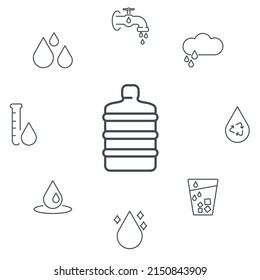 water icons set . water pack symbol vector elements for infographic web