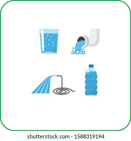 
Water icons set Vector İllustration