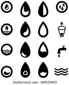 water icons set. vector illustration.
