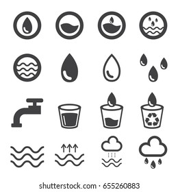 water icons set. vector illustration. nature and environment design concept.