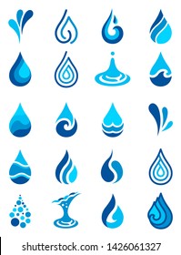 Water Drop Icons Set Isolated On Stock Vector (Royalty Free) 161057132