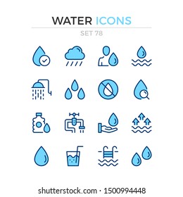 Water icons. Vector line icons set. Premium quality. Simple thin line design. Modern outline symbols collection, pictograms.