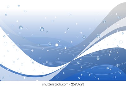 water illustration in blue with bubbles