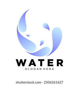 Water illustration elegant logo vector