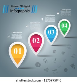 Water illustration.  Infographic design template and marketing icons.