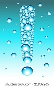Water illustration with transparent drops