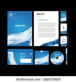 Water illustrations CD album cover design template