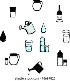 water illustrations and symbols set