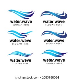 water industry logo and icon design template. flowing water logo design