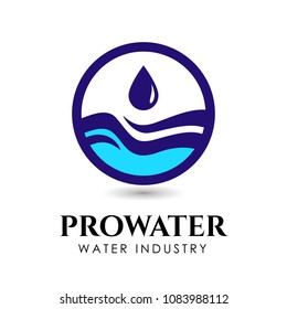 water industry logo and icon design template. water drop logo design